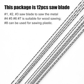 Metal Cutting Scroll Saw Blades, 12 Pcs Spiral Scroll Saw Blades Pinless, Length 5 Inch, Scroll Saw Blades with Spiral Teeth for Woodworking, Wood Board, Plastic and Metal Cutting Sawing Carve(#8)