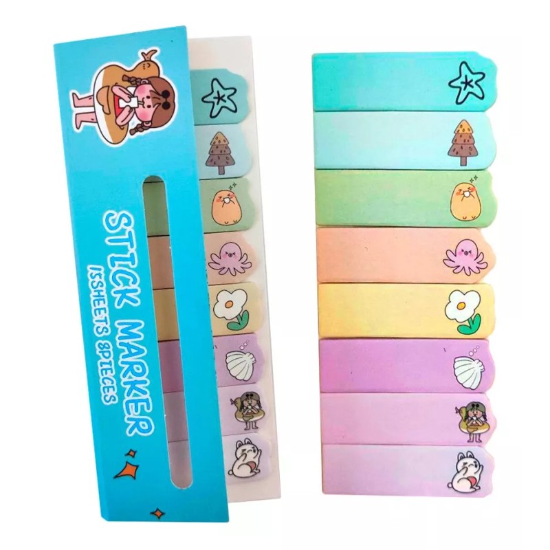 STICKER MARKER 480 Notas Adhesivas Kawaii Separador Apunte Post It