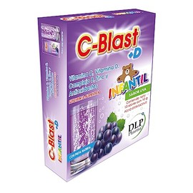 INFANTIL,Vitamina C, Vitamina D, Complejo B, Zinc y Antioxidantes Polvo Efervescente Sabor uva (caja con 10 sobres)