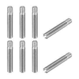 sourcing map 8Pcs M2 x 12mm Slotted Cylindrical Pin 304 Stainless Steel Dowel External Thread Locating Pin for Furniture Cabinets