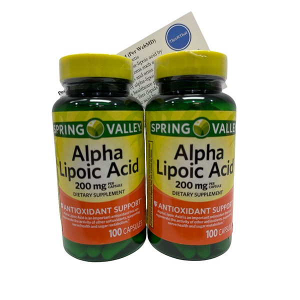 ThisNThat Antioxidant Support Bundle: (2) 200mg 100 ct Bottles of Alpha Lipoic Acid & ThisNThat Tip Card
