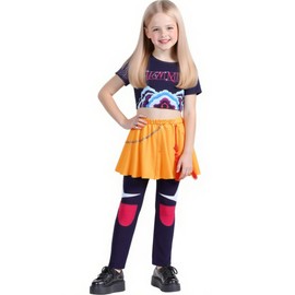 ROSEZUZU Stage Outfit Pop Singers Clothes Set Top and Pants and Gloves for 4-14 Years
