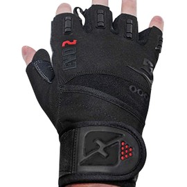 Skott Guantes De Levantamiento De Pesas EVO 2 con Muñequera Integrada - Costuras Dobles para Mayor Durabilidad Pequeño Negro Negro