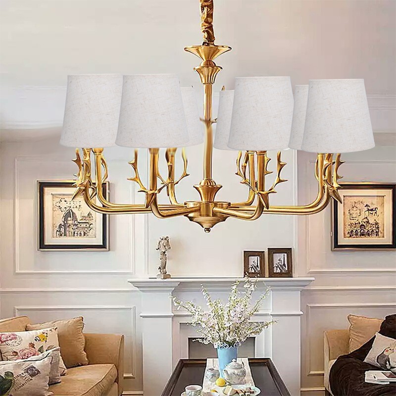 6Pcs E14 ClipOn Lampshade European Fabric Lamp Shade for Hall