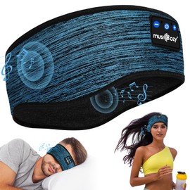 MUSICOZY Sleep Headphones Headband Bluetooth Soft Headphones for Sleeping & Sport with Thin Speakers,Wireless Music Earphones Tech Gifts for Men Women Teens Yoga Workout Fitness Relax Travel