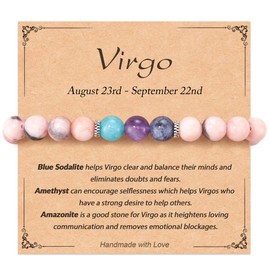 ASKRAIN Virgo Zodiac Gifts Crystal Bracelet Jewelry Protection Bracelet for Women Virgo Zodiac Bracelet for Women Birthday Gifts for Women