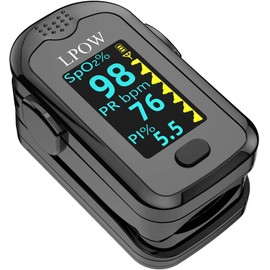 Fingertip Pulse Oximeter, Blood Oxygen Saturation Monitor (SpO2) with Pulse Rate, Perfusion Index with Alarm, OLED Display, Batteries and Lanyard Included