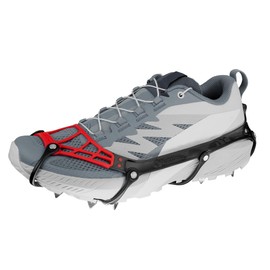 Kahtoola MICROspikes Ghost Winter Footwear Traction, Ultralight Ice Grips with 12 Spikes for Trail Running, Hiking & Walking on ICY & Mixed Terrain - Lava - Small