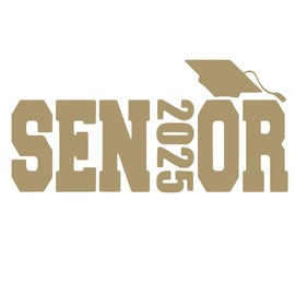 Senior 2025 Iron On Decal, Graduation Shirt Transfer, Graduate TShirt Patch, DIY Crafts, Graduation Cap, Pick Size and Color, Iron-On Almost Anything in 5 Min (Gold)