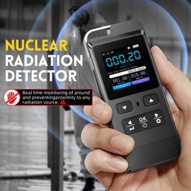 GC-02 Radiation Meter Geiger Meter Radiation Meter IPS Display Portable Dosimeter Radioactivity Meter with Alarmable Timed Monitoring and Data Storage