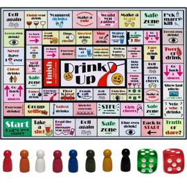 Board Games for Adults,Leather Mat Bachelorette Party Games, Tipsy Drinking Games for Game Night, Birthday,Family Play or Any Occasion (2-8 Players, Age 21+)