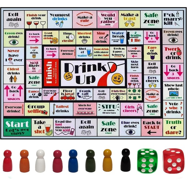 Board Games for Adults,Leather Mat Bachelorette Party Games, Tipsy Drinking