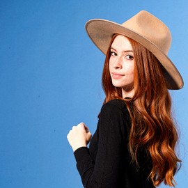 Tickled Pink Women's Hilary Wool Panama Hat, Faye, Nude, One Size