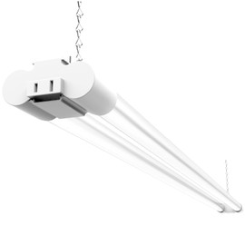 Sunco Linkable LED Utility Shop Light, 4500 LM, 6000K Daylight Deluxe, 4 FT, 48 Inch Integrated Fixture for Garage, 40W Equivalent 150W, Surface + Suspension Mount, White.
