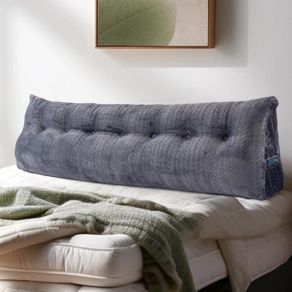 Triangular Wedge Headboard Pillow Large Bolster Bed Rest Reading Pillow