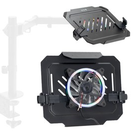 VIVO Universal Adjustable 12 to 15.6 inch Laptop Notebook Tray with RGB Fan, Fits VESA Compatible Monitor Arms, Black, STAND-LAP5F