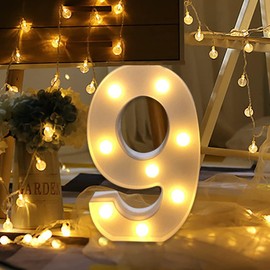Guijiyi Guijiyi Number Light Sign Marquee Number Light Up Marquee 0-9 Digits Lights Sign for Night Light Standing for Home Party Bar Wedding Festival Birthday Decorations Xmas Gifts Decoration (9)
