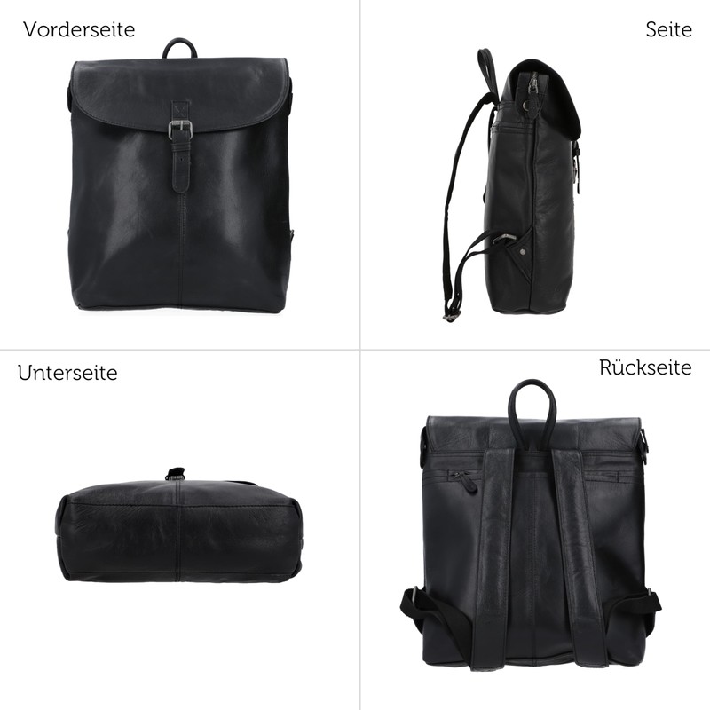 Gusti Kieran Leather Messenger Backpack with Zip and Buckle Anti-Theft