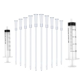 Pack of 12 Syringes with Hose Set, 10 ml Syringe, 20 ml Syringe, Pigeon Accessories, Baby Birds Parrot Supply, Feeder Feeding Probe, Baby Young Birds Feeding for Water, Medication, Aliment