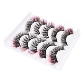5 Pestañas Postizas de Colores Multicapa Cruce para Halloween Maquillaje Festival de Usar para Fiestas y Uso