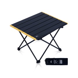 iClimb Ultralight Compact Camping Folding Table with Carry Bag (Black - S)