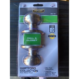 Defiant Hartford Passage Door Knob Hall & Closet Satin Nickel Finish New Sealed