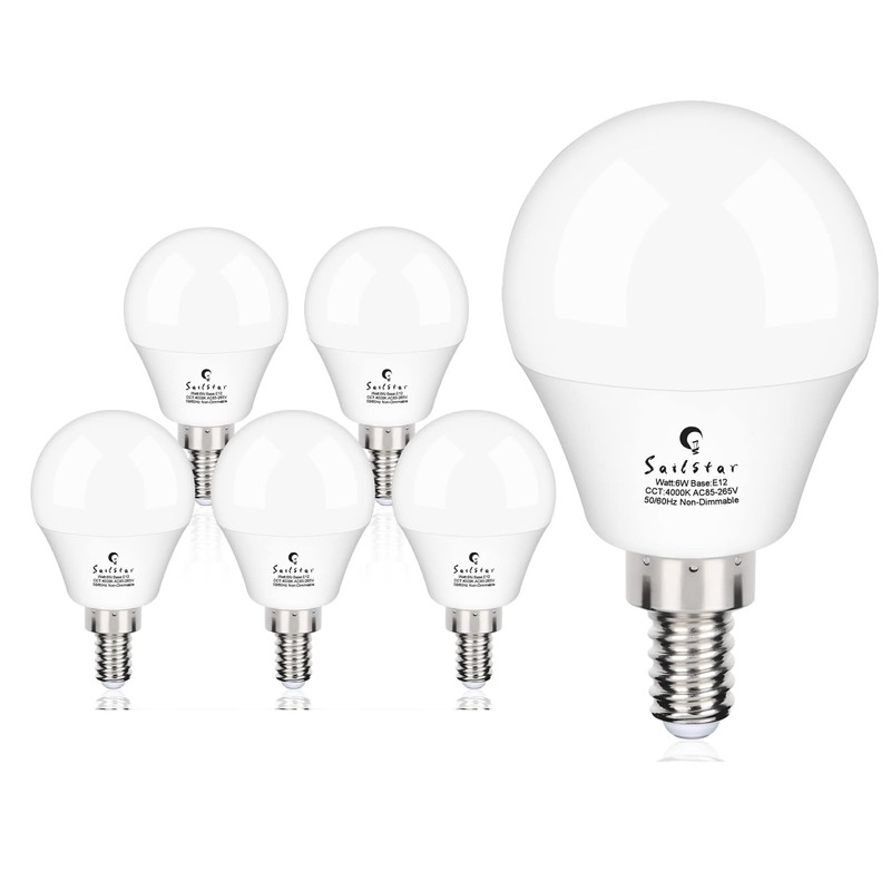 Sailstar Ceiling Fan Light Bulbs, E12 LED Bulb 60W Equivalent,