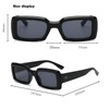 YUELUQU Women's Retro Rectangular Sunglasses 90s Square Nude Thick Frame