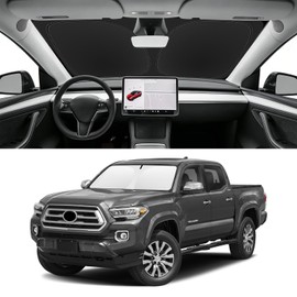 SLOGENTO Custom Fit Windshield Sun Shade for Toyota Tacoma 2016-2026, Blocks UV & Heat, Front Window Sunshade, Easy Fold & Store