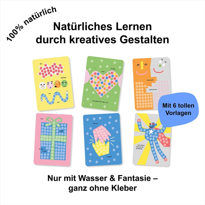 Playmais Mosaic Affirmation Cards, 2300 Pieces, Craft Set, Natural Toy,