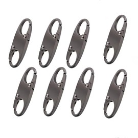 Naisfei 8 Pcs Zipper Clip Theft Deterrent, Zipper Locks for Backpacks, Double Opening Zipper Pull Tab, Keychain Key Holder for Backpacks,Clothing, Suitcase,Purse Closed (Gun black)