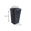 United Solutions 32 Gallon Wheeled Outdoor Garbage Can with Attached