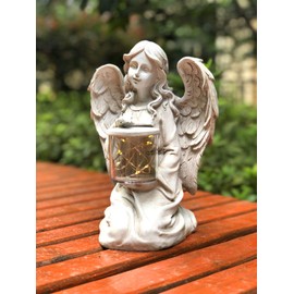 Solar Powered Fairy Angel with Wings and Solar Glowing Jar LED Garden Light Decor