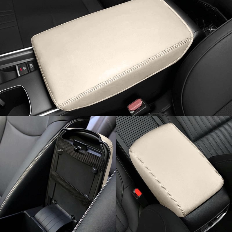 AOMSAZTO Armrest for 2020-2024 Toyota Corolla Middle Leather Beige