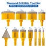 HIGHDRIL Diamond Hole Saw Kit - (6/8/10/20/25/28/32/45/50/65mm+35mm Chamfer) Diamond Core