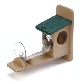 Birds Choice SNSQJAR Recycled Squirrel Jar Feeder, Squirrel Feeders, 7-1/4"L X 19"W X 15-3/4"H, Taupe w/ Green Roof