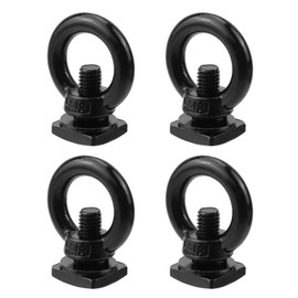 Antrader T Track Mount Tie Down Anchor for Roof Rack,4 Sets M8 T Track Bolts Heavy Duty Lifting Eye Bolts Stainless Steel Roof Rack T Slot Bolt for Holding Bungee Cord, Ropes, Hooks (Black)