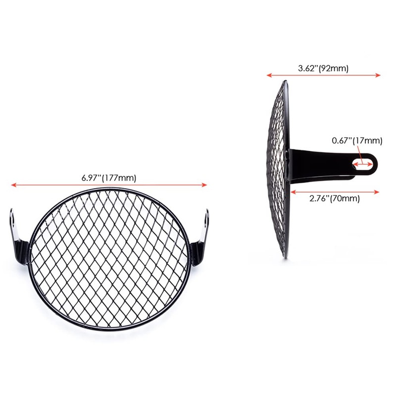 Alchemy Parts Headlight Mesh Grill 6.5 to 7 inch Guard