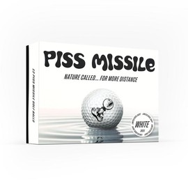 LIMITED EDITION WHITE PISS MISSILE GOLF BALLS 12PK