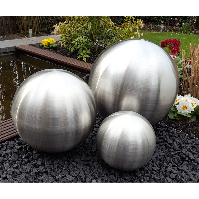 Jürgen Bocker Garden Ambiente Decorative Baubles Set of 3 Stainless