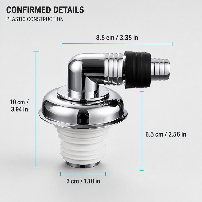 Washing Machine Floor Drain Connector with 90° Hose Adapter