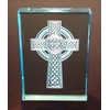 Celtic Cross: Hand Carved Etched Glass Paperweight