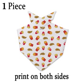JXGZSO 1 Piece French Fries Dog Bandana French Fries Dog Scarf Dog Accessory Junk Food Dog Gift (French Fries Dog)