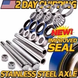 HD Switch (2 Kits) Axle & Bearings for eXmark Lazer Z Caster 13x6.50-6, Threadless Bushing