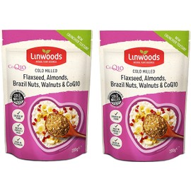 Linwoods Milled Flaxseed Almonds Brazil Nuts Walnuts and Co-Enzyme 200 g (Pack of 2)