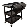 LUXOR EC111-B-OUTRIG Multipurpose Utility Tub Cart with Three Shelves with