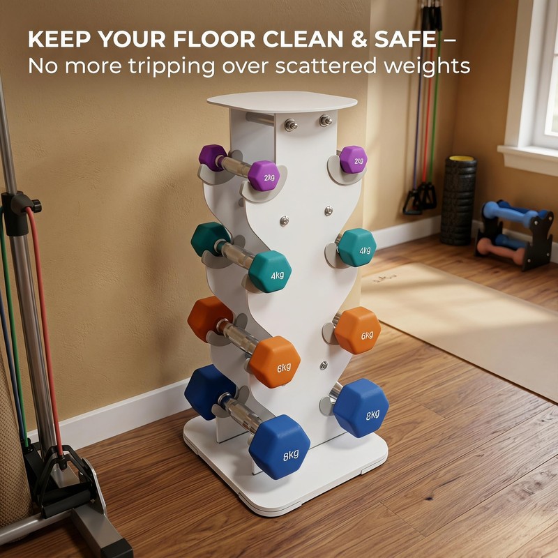 YUFER 4 Tier Dumbbell Rack for Home Gym