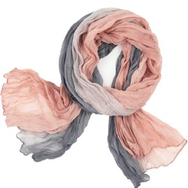 Gloop Women's Scarf Light Long Scarf with Colour Gradient Various Colours, Light grey/light pink