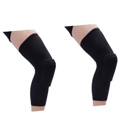 Kisangel 2pcs Long Sleeve Knee Sleeve Compression Leg Protective Gear for Running Brim Lightweight Comfortable Sturdy