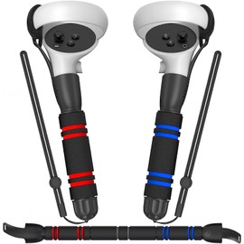YOGES VR Game Handle Accessories Compatible with Oculus Quest 2 Controllers, Dual Handles Extension Grips Compatible with Meta Quest 2 Accessories Beat Saber Supernatural Gorilla Tag Games Black